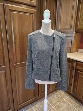 NWT Catherine Malandrino Women’s Asymmetrical Zip Knit Jacket Womens Size Large